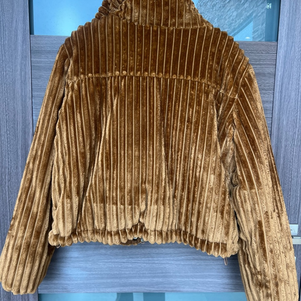 BDG Tan Ribbed Puff Jacket Size Small - Picture 9 of 13